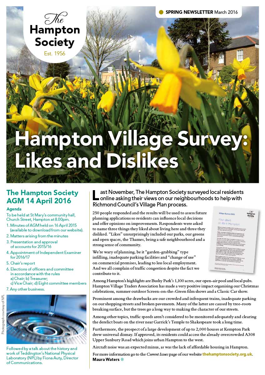 The Hampton Society Newsletter Spring 2016