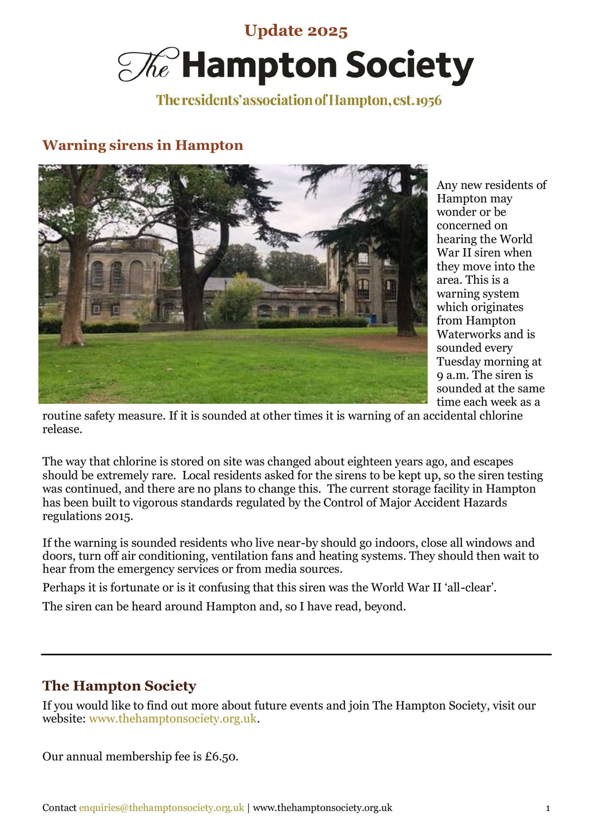The Hampton Society Newsletter Autumn 2025